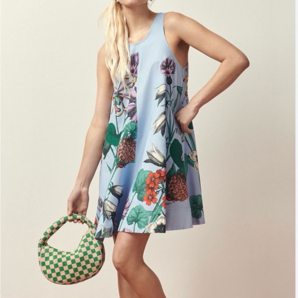 Light Blue Floral Maeve The Keiko Mini Dress